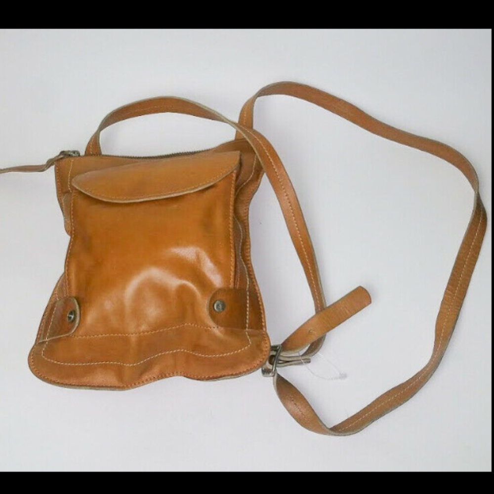 SOLD LAZARO Medium Tobacco Leather Crossbody Purse - Picture 3 of 8